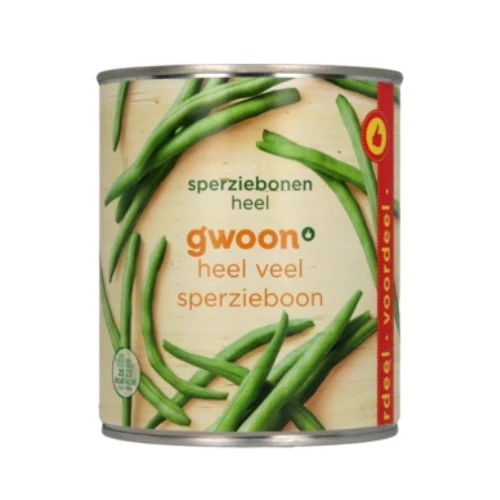 G'woon sperziebonen heel blik 800 gr