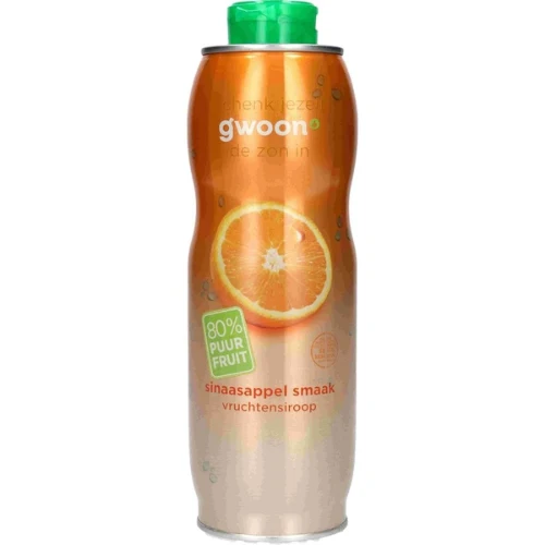 G'woon siroop sinaasappel 80% 750 ml