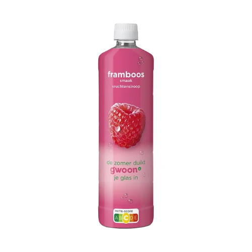 G'woon siroop framboos 80% 750 ml