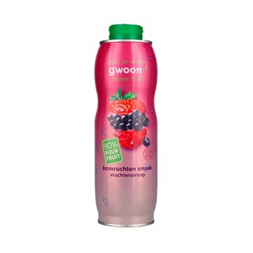 G'woon siroop bosvruchten 80% 750 ml