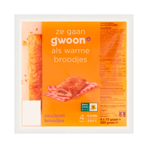 G'woon saucijzenbroodjes 4 st.