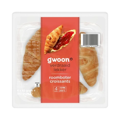 G'woon roomboter croissants 180 gr.