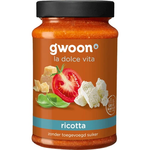 G'woon pastasaus ricotto 490 gr.
