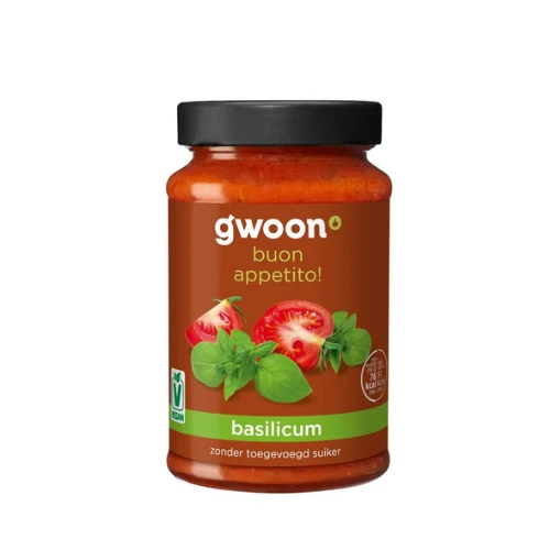 G'woon pastasaus basilicum 490 gr.