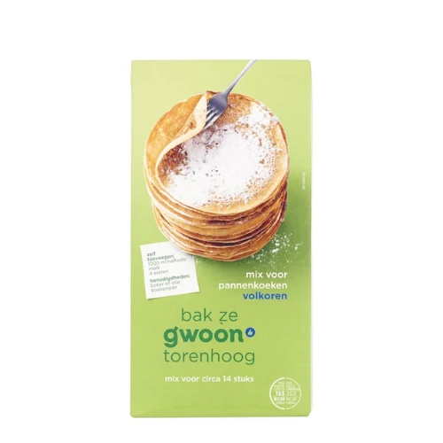 G'woon pannenkoekenmix volkoren 400 gr.