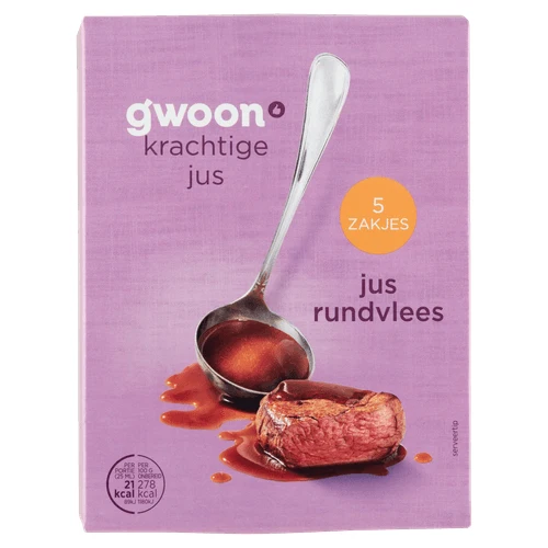 G'woon mix voor jus rundvlees 5 st. 90 gr.