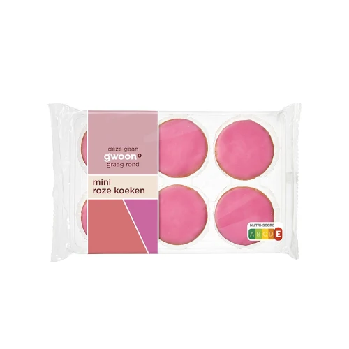 G'woon mini roze koeken 210 gr.
