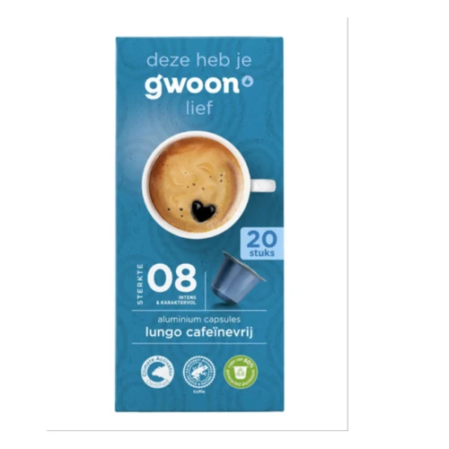 G'woon lungo decaf 20 caps.