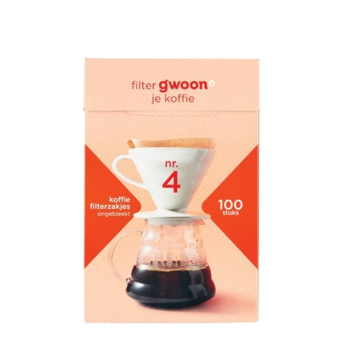 G'woon koffiefilterzakjes bruin nr.4 100 st