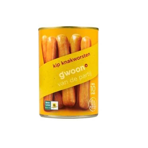 G'woon kip knakworst blik 10 st