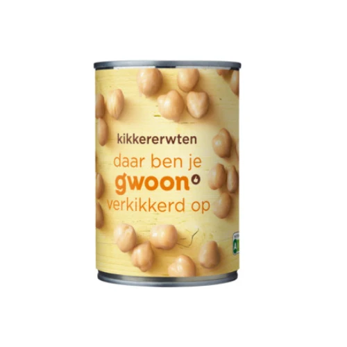 G'woon kikkererwten blik 410 gr