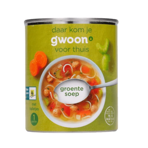 G'woon groentesoep blik 300 ml.