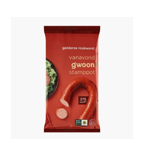 G'WOON GELDERSE ROOKWORST 275 GR.