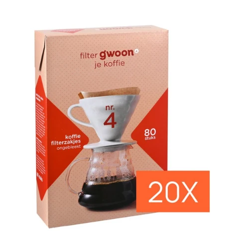G'woon filterzakjes bruin nr. 4 100 st.