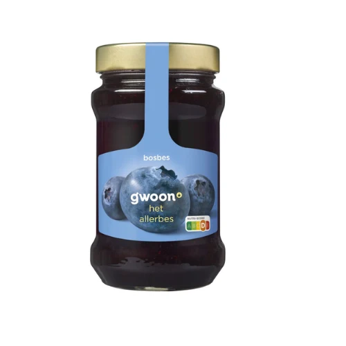 G'woon extra jam bosbes 450 gr.