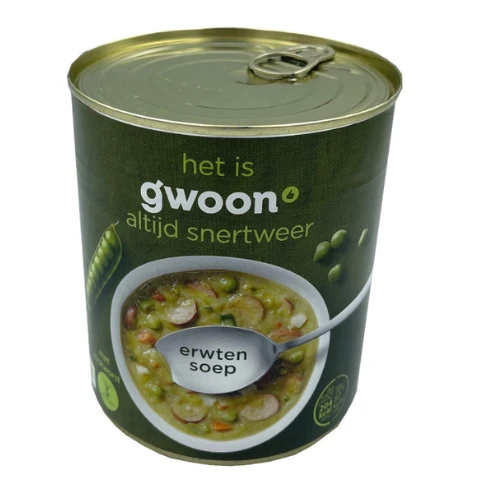 G'woon erwtensoep blik 800 ml.