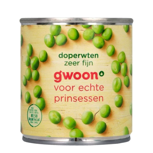 G'woon doperwten zeer fijn 200 gr.