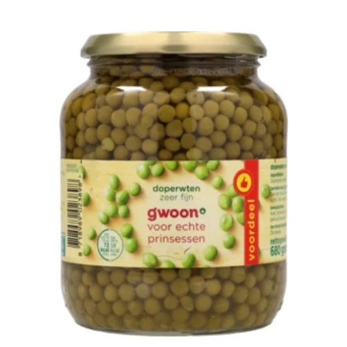 G'woon doperwten extra fijn 680 gr.