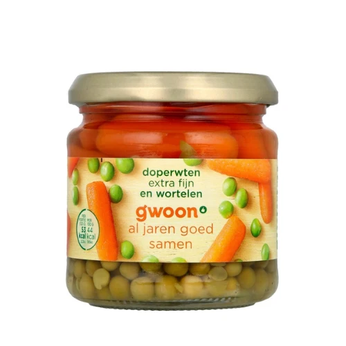 G'woon doperwt/wortel fijn 180 gr.
