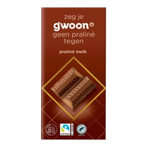 G'woon chocolade praline melk 200 gr.