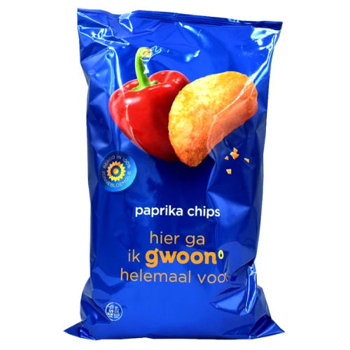 G'woon chips paprika 250 gr.