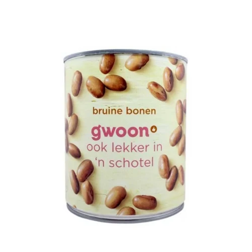 G'woon bruine bonen blik 850 ml.