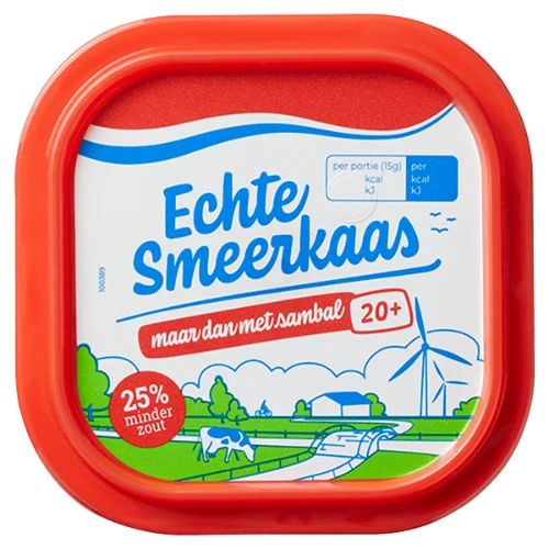 Echte smeerkaas sambal 20+ 100 gr