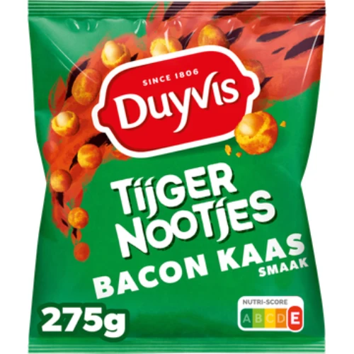 Duyvis tijgernoot bacon cheese 275 gr