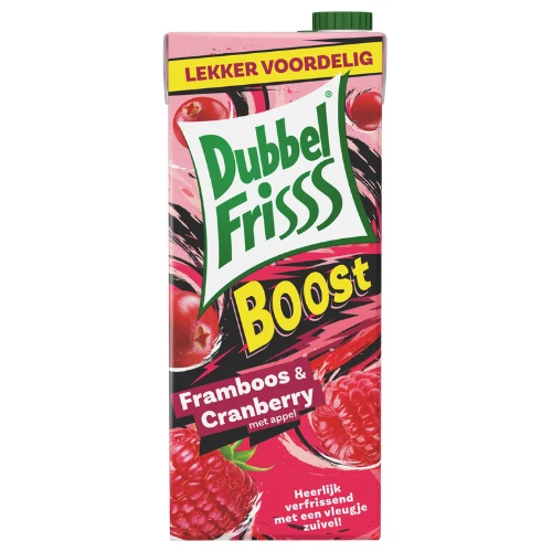 Dubbel friss boost framboos cranberry 1 ltr