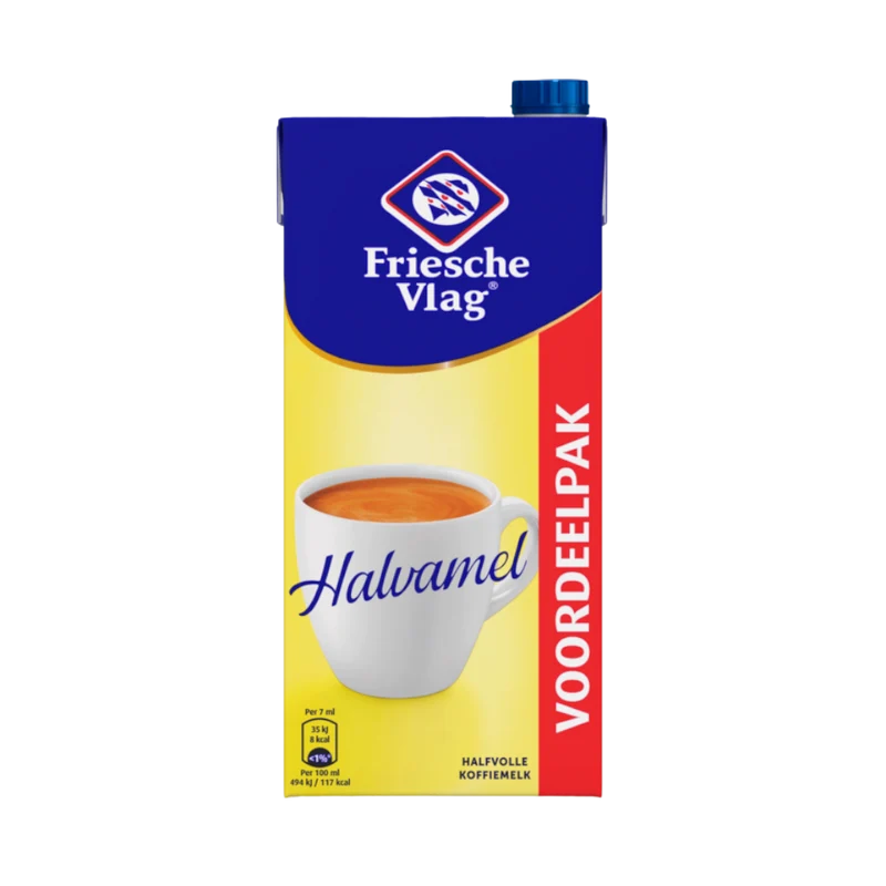 Friesche Vlag Halvamel koffiemelk 930 ml pak